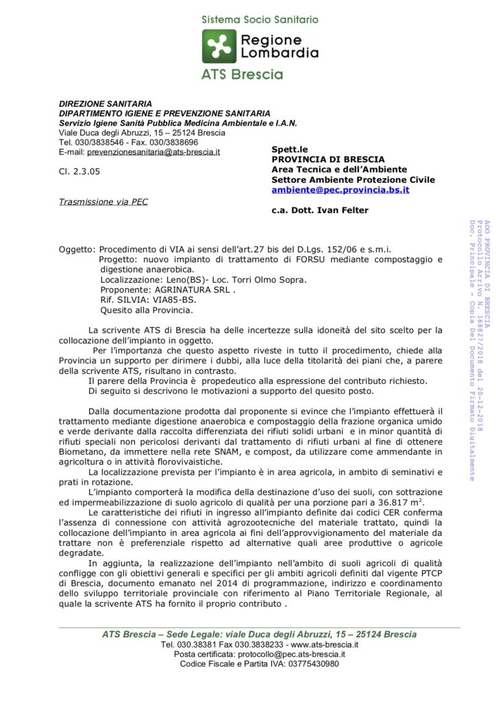 Osservazioni ATS Brescia