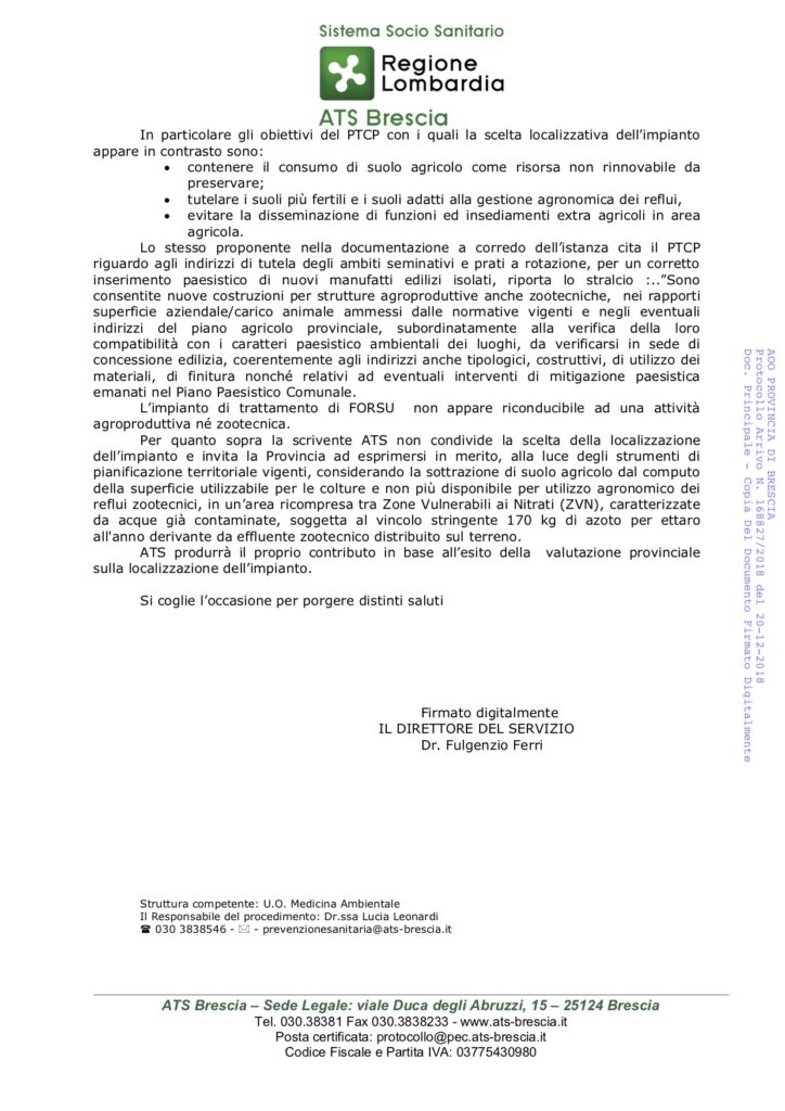 Osservazioni ATS Brescia